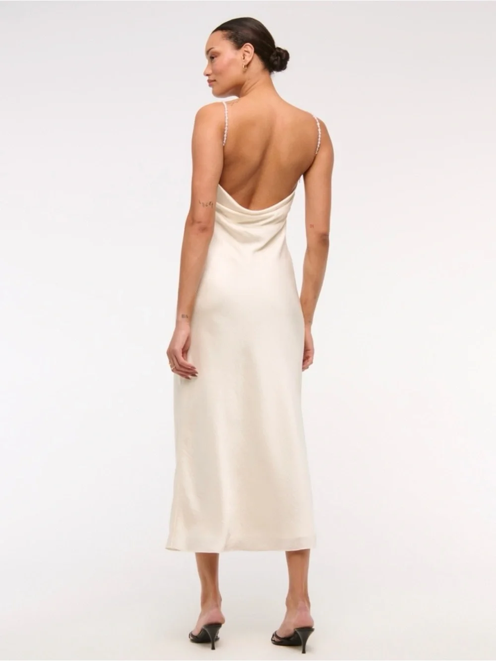 Abercrombie & Fitch Faux Pearl Strap Maxi Dress